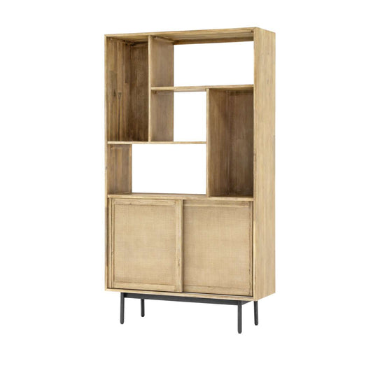 Maddox  Bookcase with Storage and Two Sliding Doors