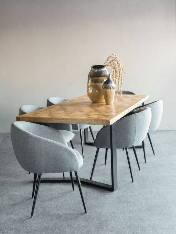 Marston II Geometric Wooden Dining Table 220cm by Libra, image 6