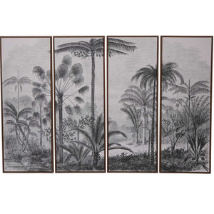 Palm Set of 4 Framed Canvas Wall Art 180x120cm by Libra