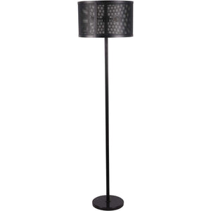 Storm Mesh Black Floor Lamp with Shade by Libra