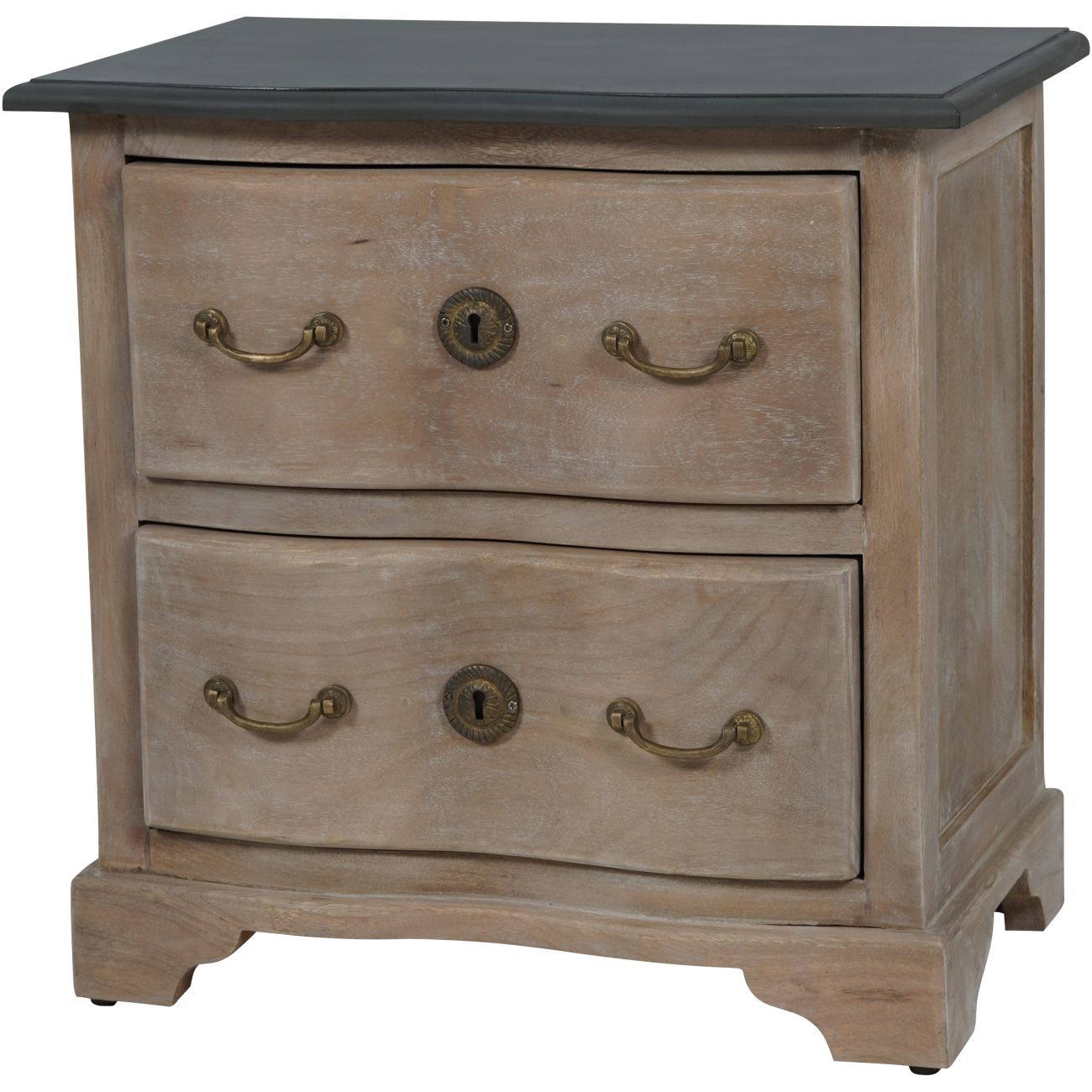 Laura Ashley Natural Wood Swannington 2 Drawer Bedside Table