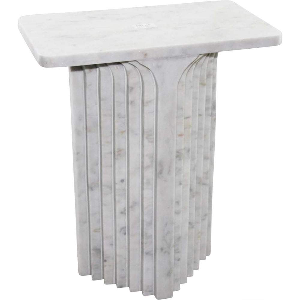 Ravello White Marble Side Table by Libra