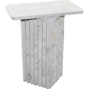 Ravello White Marble Side Table by Libra