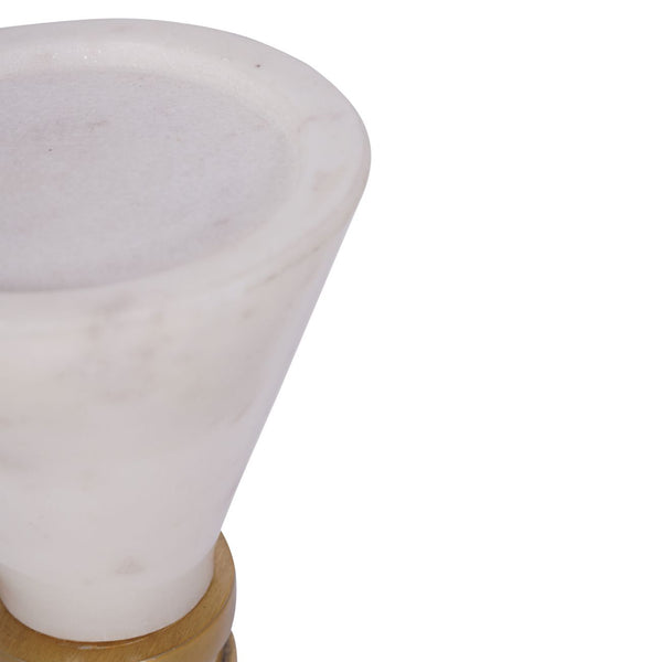 Ravello White and Black Marble Candle Holder 25cm by Libra, image 4