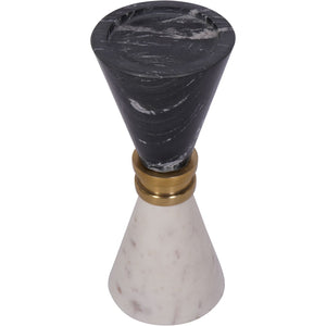 Ravello Black and White Marble Candle Holder 21cm by Libra, image 2
