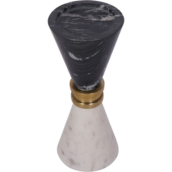 Ravello Black and White Marble Candle Holder 21cm by Libra, image 2