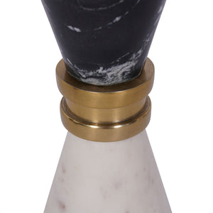 Ravello Black and White Marble Candle Holder 21cm by Libra, image 4