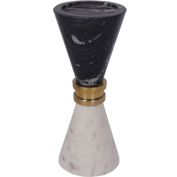 Ravello Black and White Marble Candle Holder 21cm by Libra