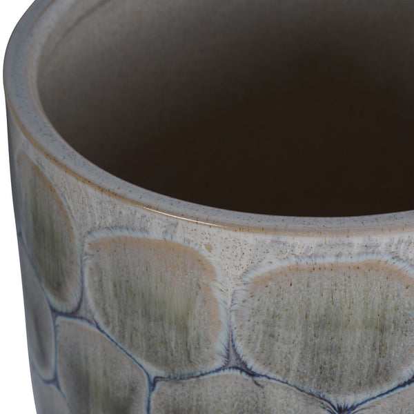 Armadillo Azure Ceramic Planter with Base Small by Libra, image 3