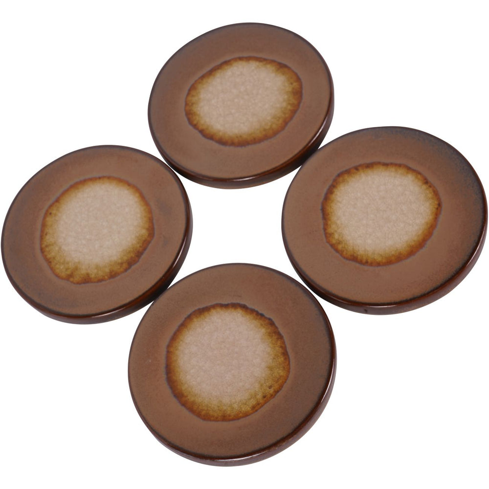 Medway Reactive Glaze Ochre Coaster Set of 4 by Libra
