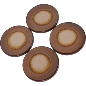 Medway Reactive Glaze Ochre Coaster Set of 4 by Libra, image 2