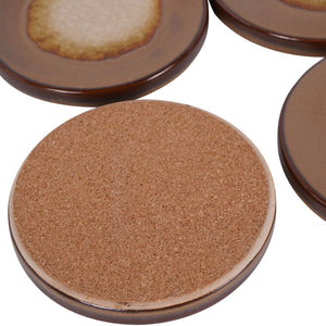Medway Reactive Glaze Ochre Coaster Set of 4 by Libra, image 3