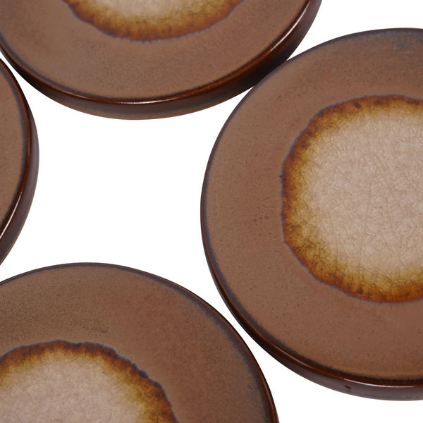 Medway Reactive Glaze Ochre Coaster Set of 4 by Libra, image 4