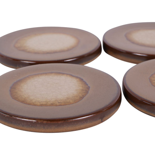 Medway Reactive Glaze Ochre Coaster Set of 4 by Libra, image 5