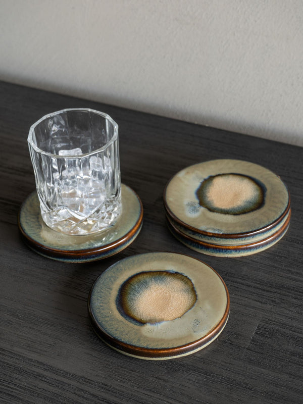 Medway Reactive Glaze Blue Coaster Set of 4 by Libra, image 6