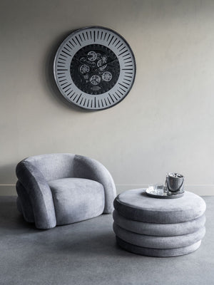 Palladium Wall Clock with Moving Cogs Black Nickel 100cm by Libra, image 6