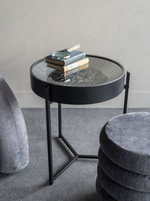 Palladium Side Table Clock with Moving Cogs in Nickel by Libra, image 6