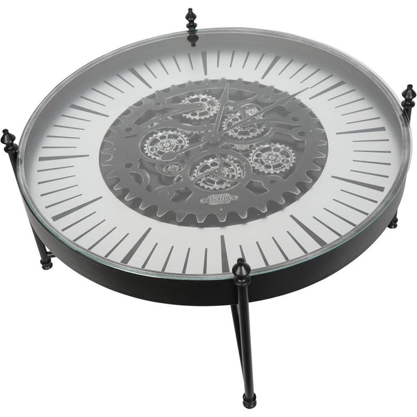 Palladium Coffee Table Clock with Moving Cogs by Libra, image 3