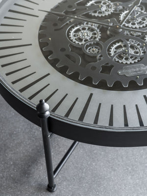 Palladium Coffee Table Clock with Moving Cogs by Libra, image 5