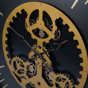 Palladium Wall Clock with Centre Moving Cogs 100cm by Libra, image 5