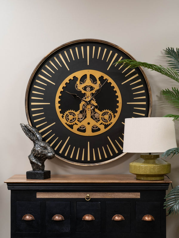 Palladium Wall Clock with Centre Moving Cogs 100cm by Libra, image 6