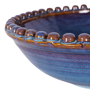 Mediterranean Reactive Glaze Ceramic Bowl Blue by Libra, image 4