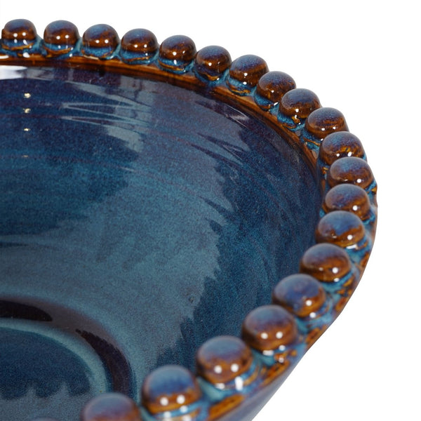 Mediterranean Reactive Glaze Ceramic Bowl Blue by Libra, image 5
