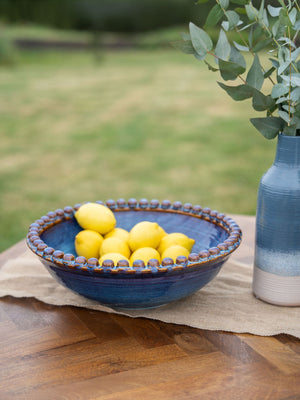 Mediterranean Reactive Glaze Ceramic Bowl Blue by Libra, image 6