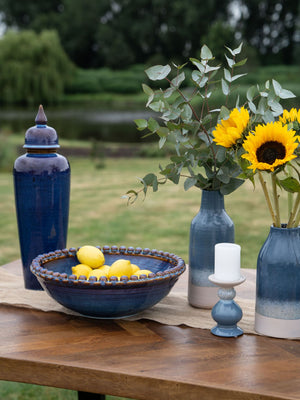 Mediterranean Reactive Glaze Ceramic Bowl Blue by Libra, image 7