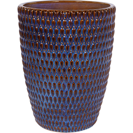 Mediterranean Reactive Glaze Ceramic Planter XL Planter Blue