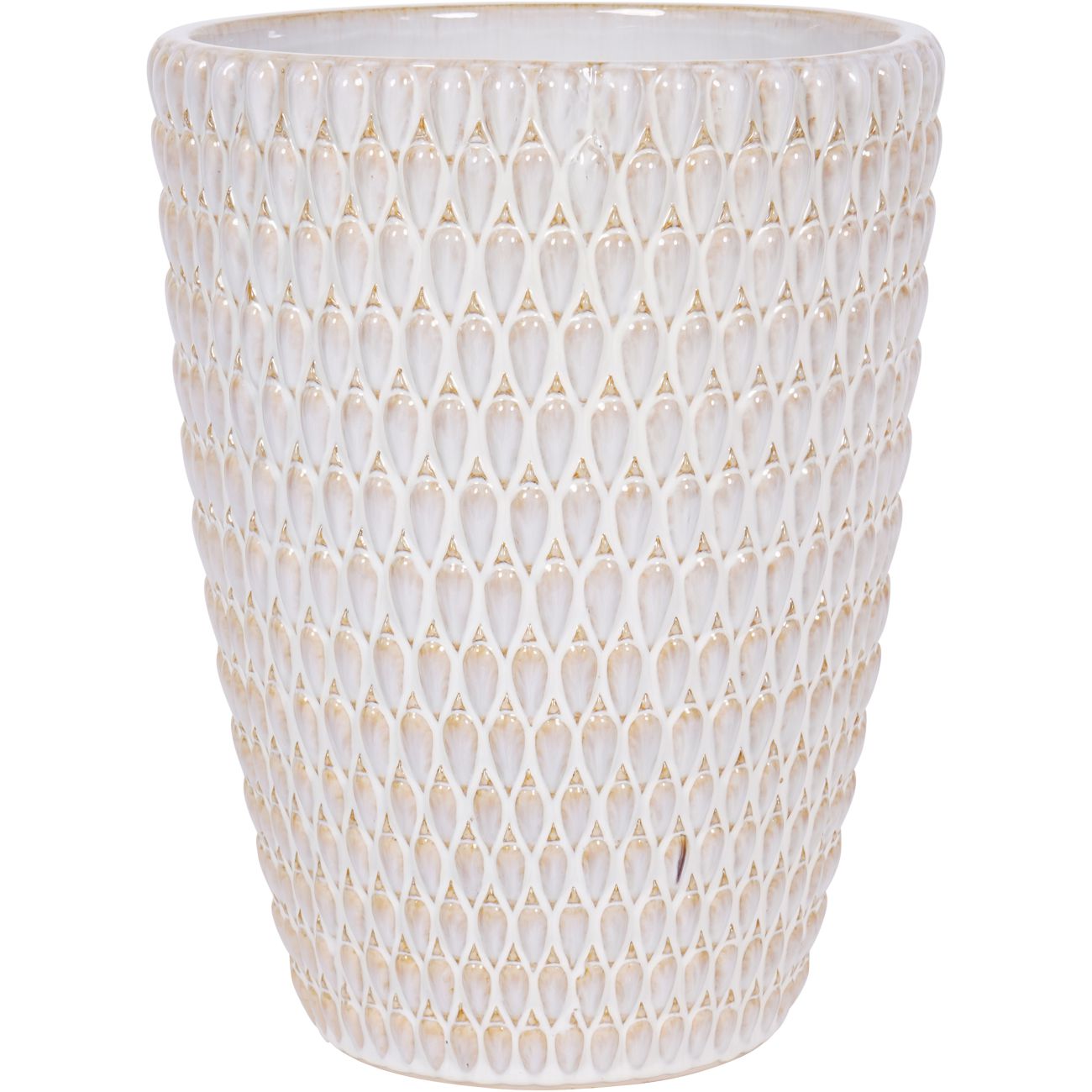 Mediterranean Reactive Glaze Ceramic Planter Cream