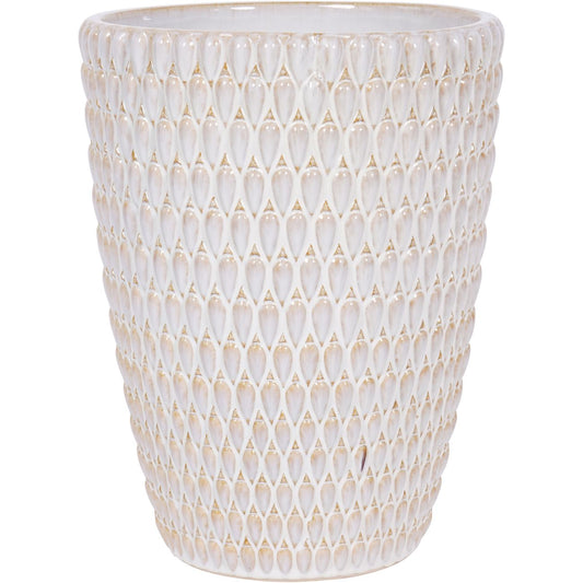 Mediterranean Reactive Glaze Ceramic Planter Cream