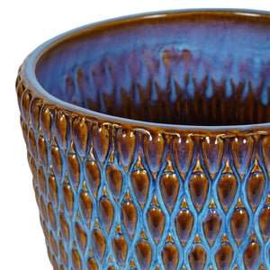 Mediterranean Reactive Glaze Ceramic Large Planter Blue by Libra, image 3