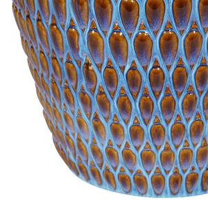 Mediterranean Reactive Glaze Ceramic Large Planter Blue by Libra, image 4