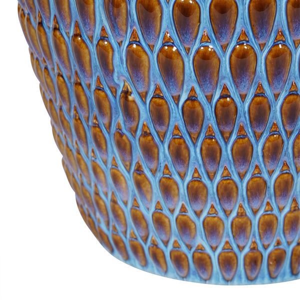 Mediterranean Reactive Glaze Ceramic Large Planter Blue by Libra, image 4