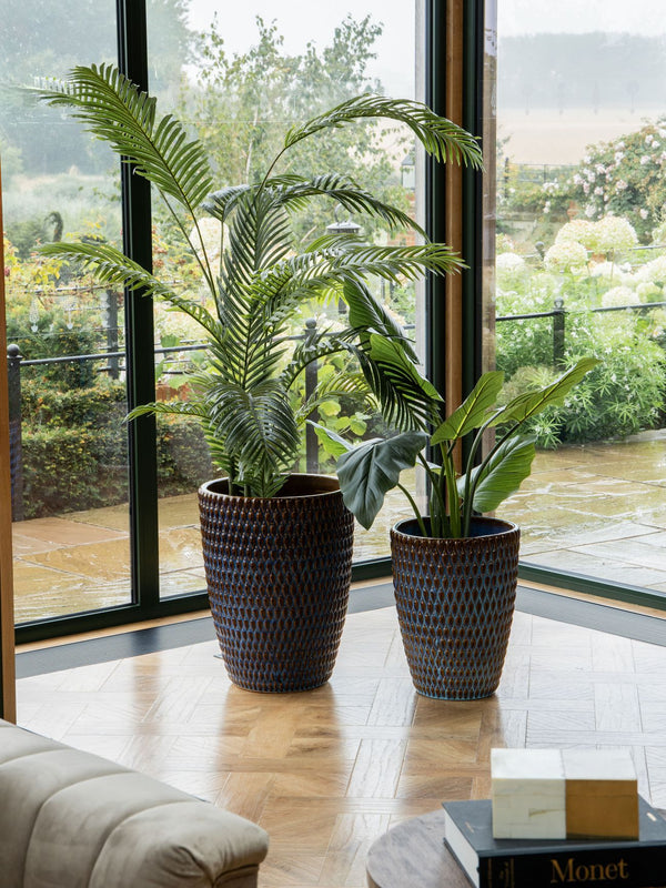 Mediterranean Reactive Glaze Ceramic Large Planter Blue by Libra, image 6
