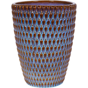 Mediterranean Reactive Glaze Ceramic Large Planter Blue by Libra