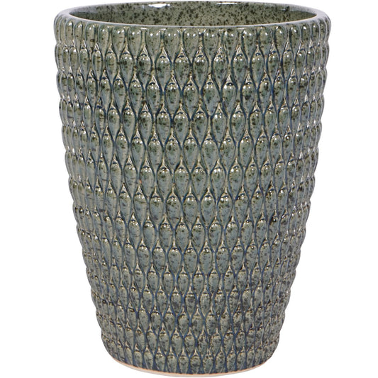 Mediterranean Reactive Glaze Ceramic Planter Green