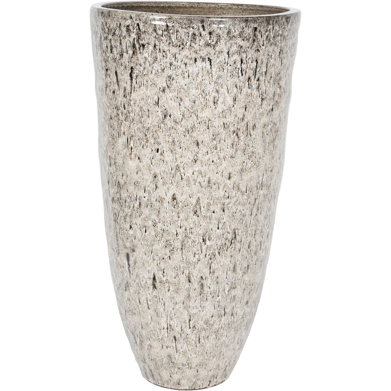 Mederno Reactive Glaze Ceramic XL Tall Planter Taupe