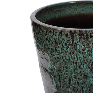 Mederno Reactive Glaze Ceramic Tall Planter Green by Libra, image 3