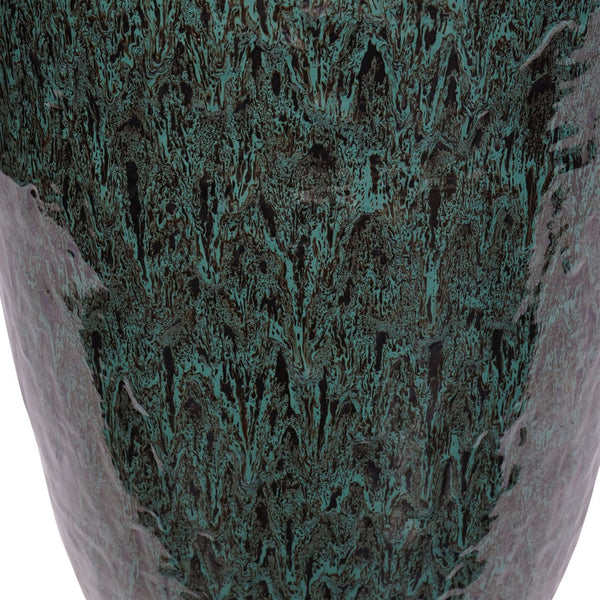 Mederno Reactive Glaze Ceramic Tall Planter Green by Libra, image 4
