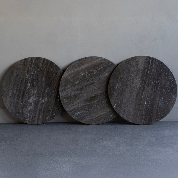 Clifton II Charcoal Black and Dark Travertine Coffee Table Small 60cm by Libra, image 6