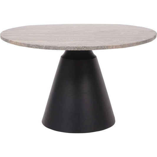 Clifton II Charcoal Black and Dark Travertine Coffee Table Small 60cm