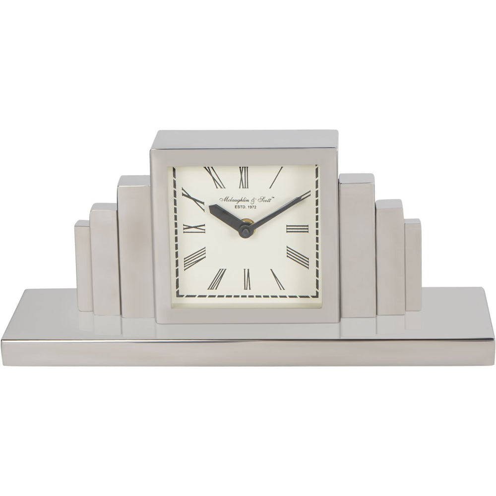 Plaza Nickel Mantel Clock by Libra
