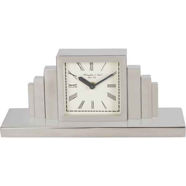 Plaza Nickel Mantel Clock by Libra, image 2