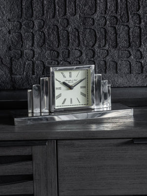 Plaza Nickel Mantel Clock by Libra, image 6