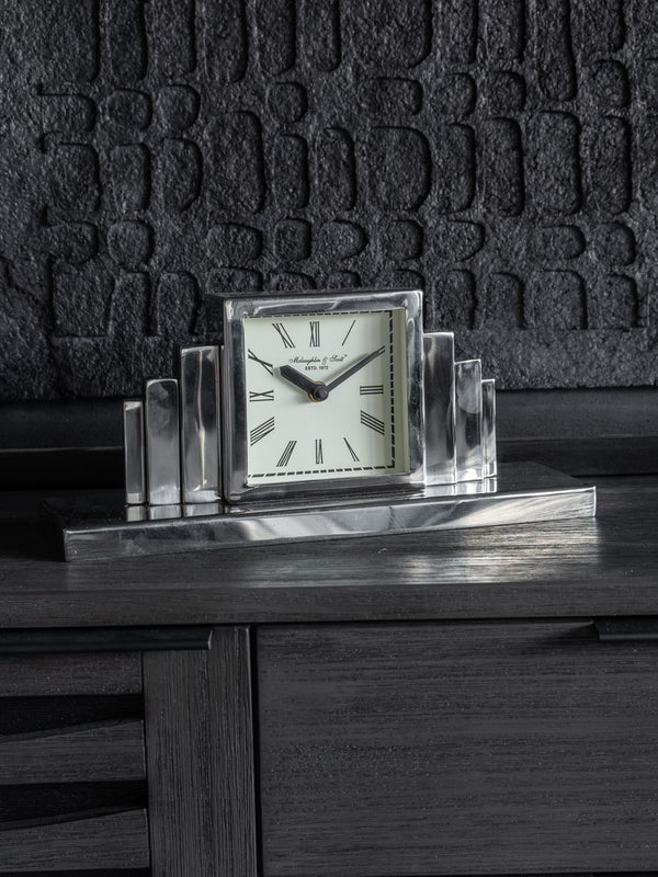 Plaza Nickel Mantel Clock by Libra, image 6