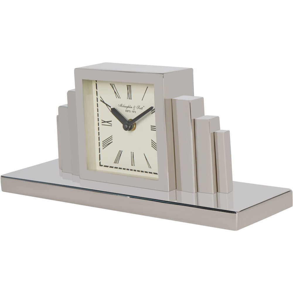 Plaza Nickel Mantel Clock by Libra