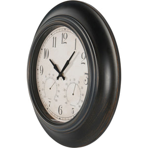 Outdoor Clock with Temperature and Humidity Black 53.3cm by Libra, image 2