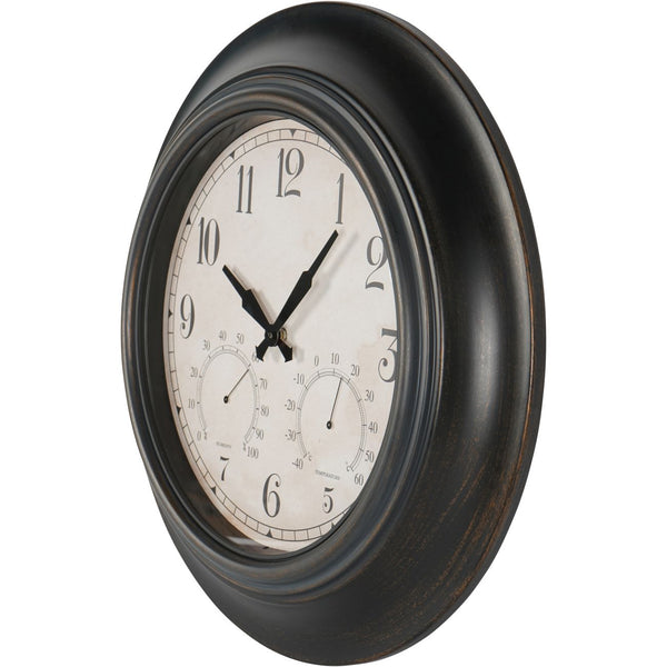 Outdoor Clock with Temperature and Humidity Black 53.3cm by Libra, image 2
